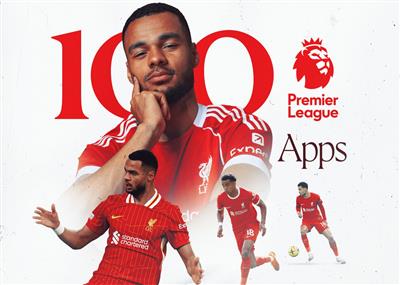 Numa noite marcante, Gakpo fez o seu 100º jogo na Premier League pelo Liverpool.